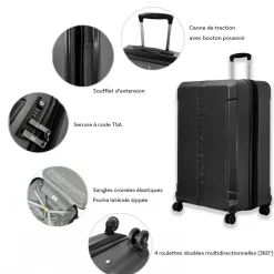Delsey Grande valise rigide extensible Départ TSA 75cm