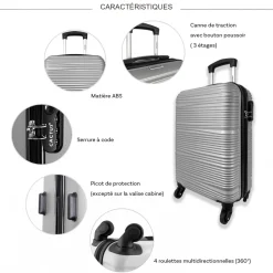 Cactus Lot 3 valises dont 1 valise cabine rigides ABS