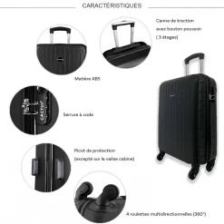 Cactus Lot 3 valises dont 1 valise cabine rigides   ABS