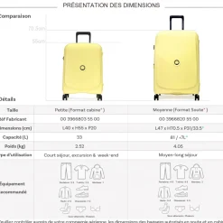 Delsey Lot 2 valises rigides Beaumont cabine 55cm et soute extensible 71cm TSA
