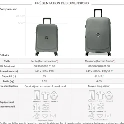 Delsey Lot 2 valises rigides Beaumont cabine 55cm et soute extensible 71cm TSA