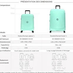 Delsey Lot 2 valises rigides Beaumont cabine 55cm et soute extensible 76cm TSA