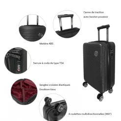 David Jones Lot 3 valises rigides dont 1 valise cabine ABS TSA