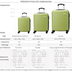 David Jones Lot 3 valises rigides dont 1 valise cabine ABS
