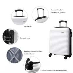 David Jones Lot 3 valises rigides dont 1 valise cabine ABS