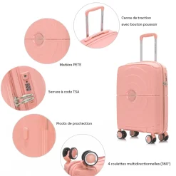 David Jones Lot 3 valises rigides dont 1 valise cabine TSA PETE