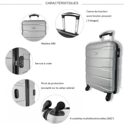 Truck Lot 3 valises rigides dont 1 valise cabine ABS