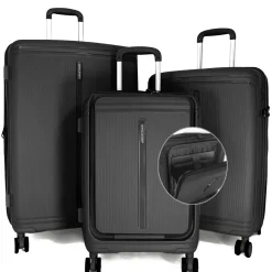 David Jones Lot 3 valises rigides extensibles dont 1 cabine porte-ordinateur 17" TSA