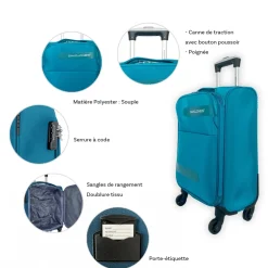 David Jones Lot de 3 valises dont 1 valise cabine souples