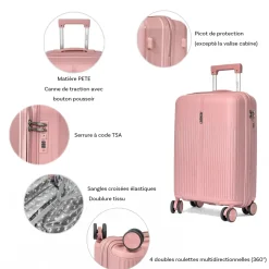 Cactus Lot de 3 valises rigides dont une valise cabine TSA PETE