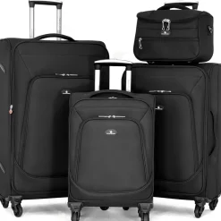 David Jones Lot de 3 valises souples extensibles plus 1 vanity