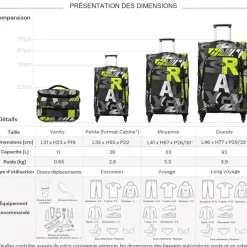 David Jones Lot de 3 valises souples extensibles plus 1 vanity