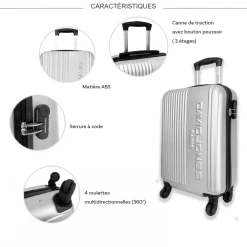 David Jones Lot valise cabine 55cm plus 1 vanity rigides ABS