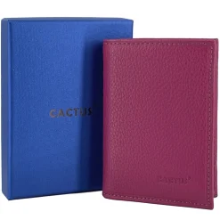 Femme Cactus Porte Cartes cuir de vachette anti-RFID