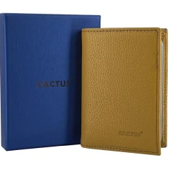 Femme Cactus Porte Cartes cuir de vachette anti-RFID