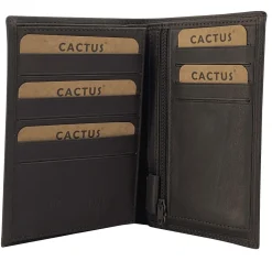Homme Cactus Portefeuille cuir de vachette anti-RFID