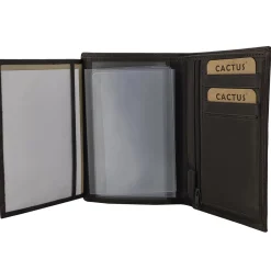 Homme Cactus Portefeuille cuir de vachette anti-RFID