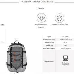 Bleucerise Sac à dos ordinateur Aoking Bleu Cerise 16''