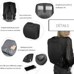 David Jones Sac à dos porte-ordinateur 16