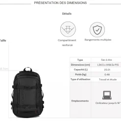 Bleucerise Sac à dos porte-ordinateur Aoking Bleu Cerise 16''