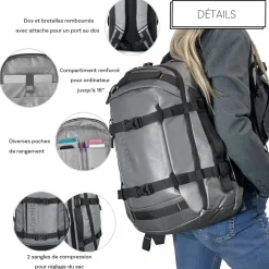 Bleucerise Sac à dos porte-ordinateur Aoking Bleu Cerise 16''