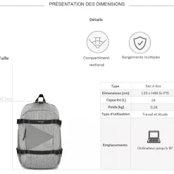 Bleucerise Sac à dos porte-ordinateur Aoking Bleu Cerise 16''