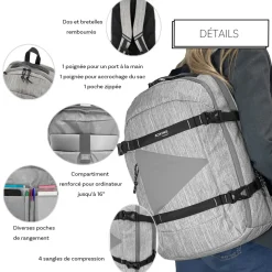 Bleucerise Sac à dos porte-ordinateur Aoking Bleu Cerise 16''