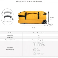 Cactus Sac de voyage avec roulettes 80L polyester taille L 70cm