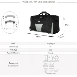 Cactus Sac de voyage avec roulettes 70L polyester taille M 68cm