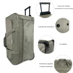 Degré Sac de voyage avec roulettes 70L polyester taille M 64cm