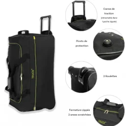 Truck Sac de voyage avec roulettes 64L polyester taille M 65.50cm