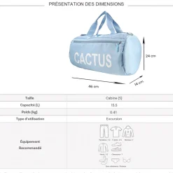 Cactus Sac de voyage week-end 15,5L et sport sans roulettes