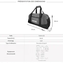 Cactus Sac de voyage week-end 26L et sport sans roulettes
