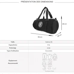 Les Sacs de K'rlot Sac de voyage week-end 17L et sport Les Sacs de K'rlot sans roulettes