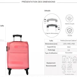 David Jones Valise cabine passe-partout souple 55cm