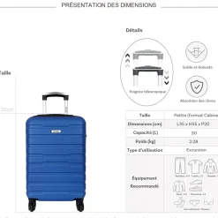 Degré Valise cabine passe-partout rigide ABS 55cm