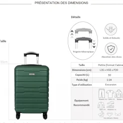 Degré Valise cabine passe-partout rigide ABS 55cm