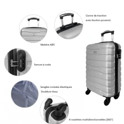 Degré Valise cabine passe-partout rigide ABS 55cm