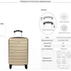 Degré Valise cabine passe-partout rigide ABS 55cm