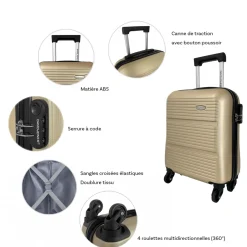 David Jones Valise cabine XS underseat rigide ABS 45cm