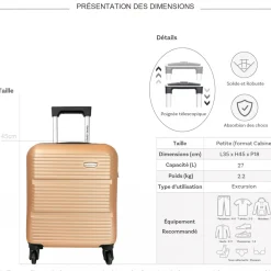David Jones Valise cabine XS underseat rigide ABS 45cm
