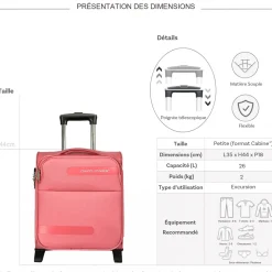 David Jones Valise cabine XS underseat souple 44cm