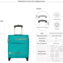 David Jones Valise cabine XS underseat souple 44cm