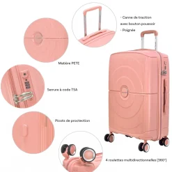 David Jones Valise grande taille rigide PETE TSA 75cm