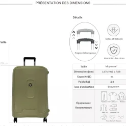 Delsey Valise moyenne rigide Montcenis 69cm TSA Polypropylène