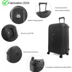Delsey Valise moyenne rigide Montcenis 69cm TSA Polypropylène